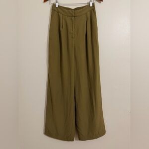 House Of Harlow 1960 Women’s Boho Olive Green Wide Leg High Waist Trouser Size S